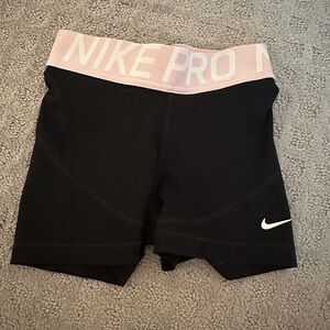 Nike Black and Pink Athletic Shorts